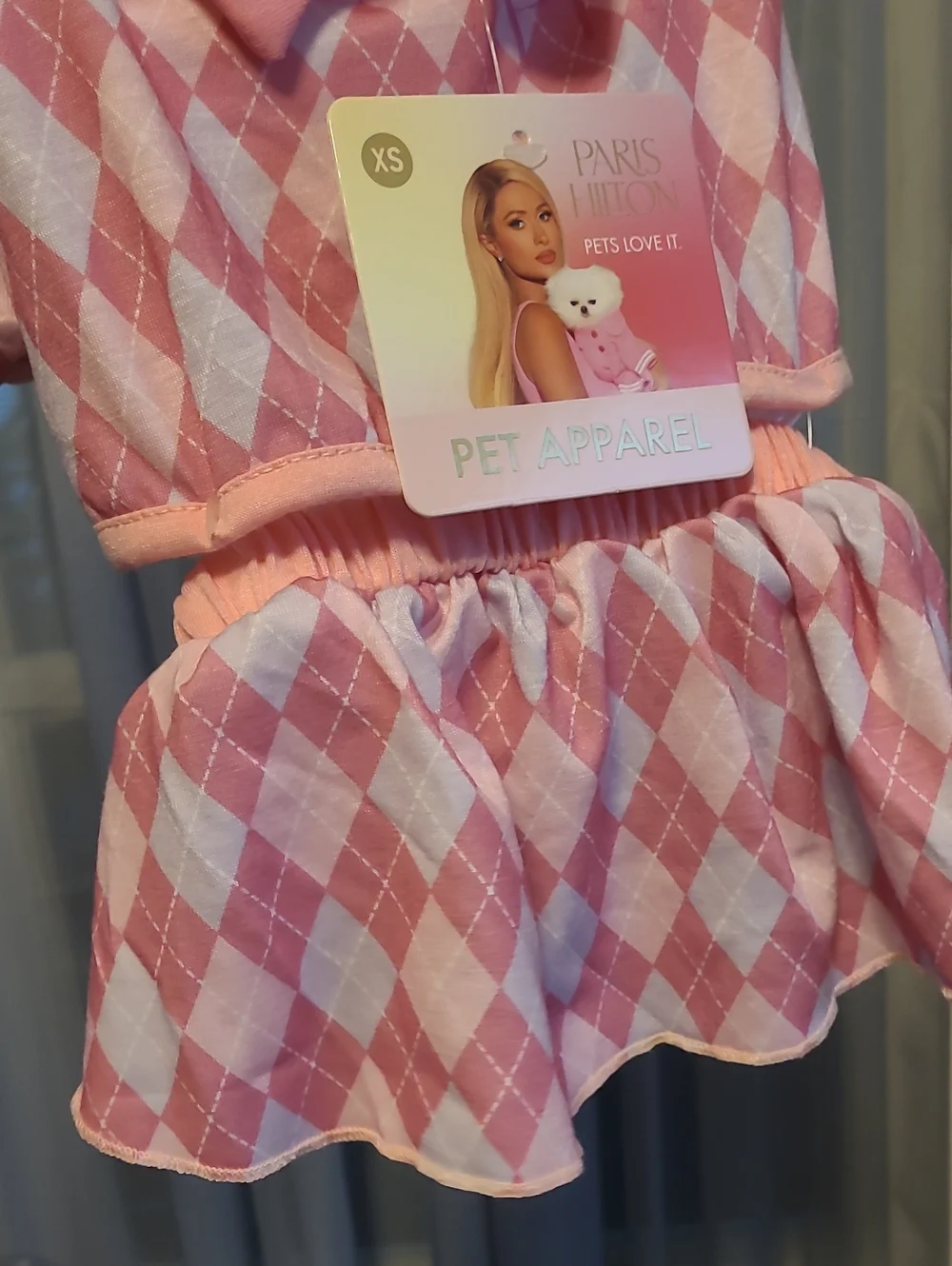 XS Pink Argyle Pet Dress - Pet Apparel